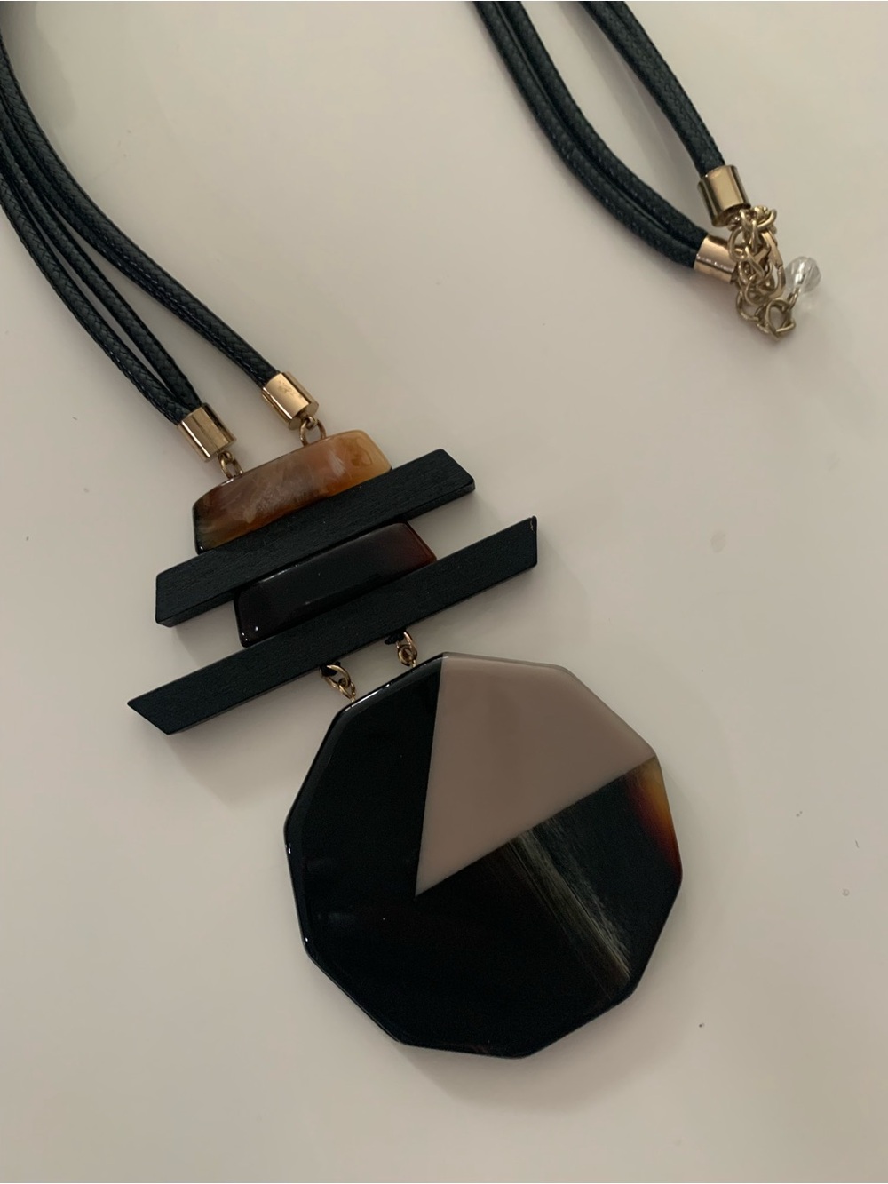 Black Multi-Strand Pendant Necklace by - Picture 5 of 12